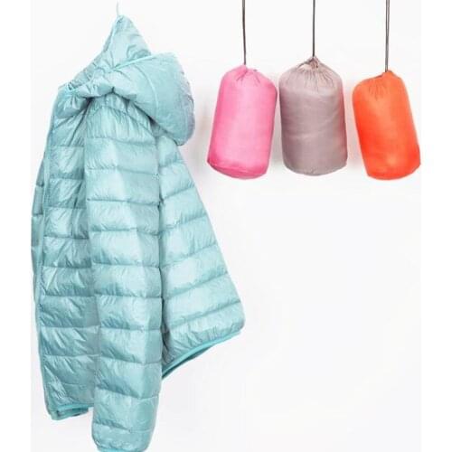 Winter oversize Womens Ultralight Thin Down Jacket White Duck Down Hooded Jackets Long Sleeve Warm Coat Parka Female Outwear