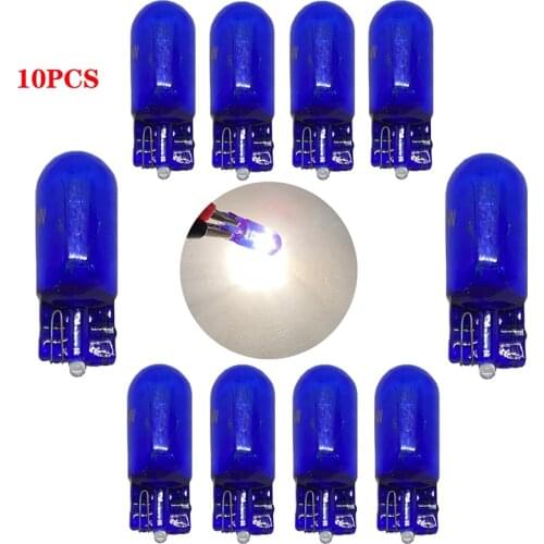 10X W5W T10 8500K Blue White Turn signal Car brake light Halogen lamp bulb License Plate Lamp Dome Light DRL Bulb Style 12V