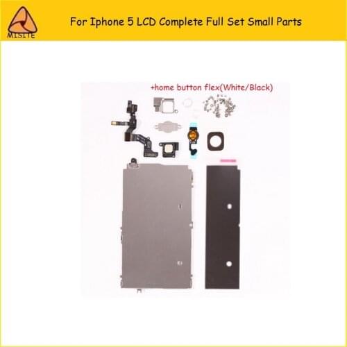 20Pcs/Lot Full Set Small Parts For iPhone 5/5G LCD Complete Metal Bracket Front Camera Ear Speaker home button flex Cable