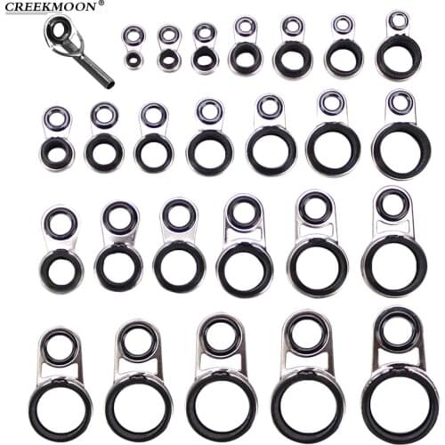 20Pcs Multiple Sizes Sea Fishing Rod Universal Guide Rings Top 7/8/9/10/11/12/14/15mm Diameter Rock Fishing Guides Ring Repair
