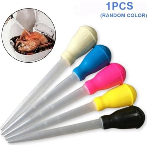 30ML Barbecue Tool Sauce Oil Dropper Pump Pipe Portable Cooking Pipette With Cleaning Brush Silicone Head BBQ Supplies