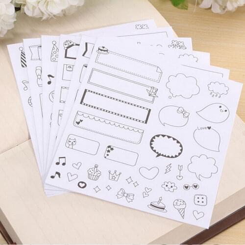 6 Sheet/lot Children Kids Scrapbooking Diary Album Decoration Adhesive Stickers DIY Kids Toy Gift Stickers