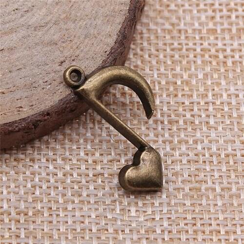 Free shipping 40pcs 25x16mm antique bronze Note charms diy retro jewelry fit Earring keychain hair card pendant accessories