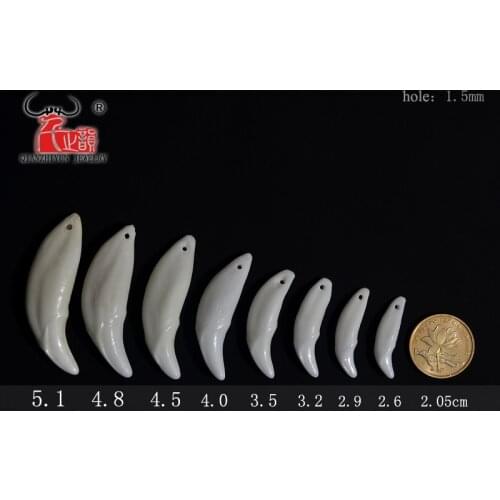 Ecru White Brown More size Tooth Natural Bone Beads Pendant For Jewelry Making Fashion beads Accessories 20~35mm, Hole: 1.5
