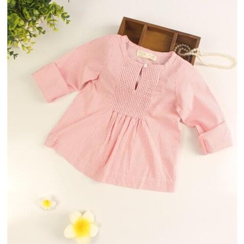 Girls Red-striped Blouses Baby Girls Spring Autumn Blouse Kids Long Sleeve Striped Shirts Child Cotton Blouses