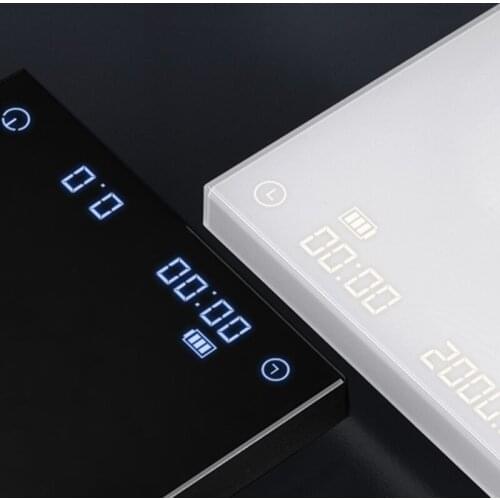 Black And White Mirror Scale Coffee Scale Smart Digital Scale Pour Coffee Electronic Drip Coffee Scale With USB Scale GXMA