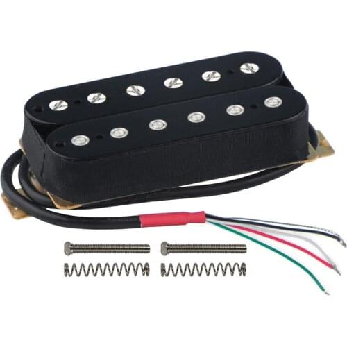 FLEOR Black Electric Guitar Humbucker Pickup Neck Pickup Ceramic Magnet 4 Wires Guitar Parts