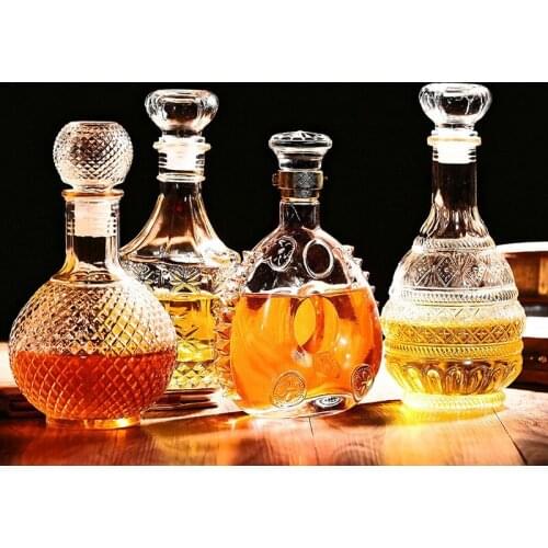 Whiskey Decanter Whiskey Bottle Crystal Glass Wine Beer Containers Glass Bottle Glass Cup Home Bar Tools Decoration