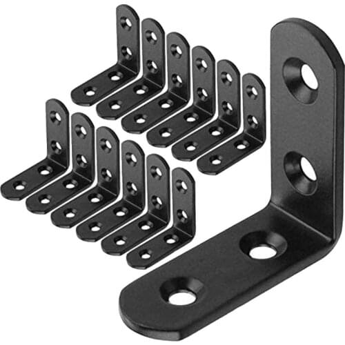 JFBL Hot 20 Pcs 50mm x 50mm Right Angle Stainless Steel Corner Brackets L Shaped Corner Fixing Braces for Shelves Wood Joint
