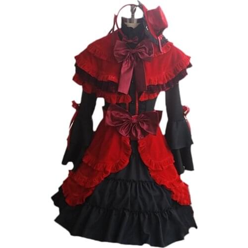 K Project K RETURN OF KINGS Kushina Anna Cosplay Costume Full Set Dress ( Dress + Cape + Apron + Hat + Headwear + Bowknot ) 11