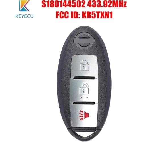 Keyecu S180144502 Keyless-Go Smart Remote Key Fob 3 Buttons 433.92MHz 4A Chip for Nissan Kicks 2018 2019 2020 KR5TXN1