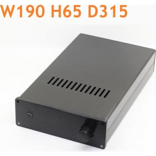 Power Amplifier Supply Chassis DIY Full Black DAC Enclosure Preamplifier Case W190 H65 D315 Medium Size Amp Earphone Box