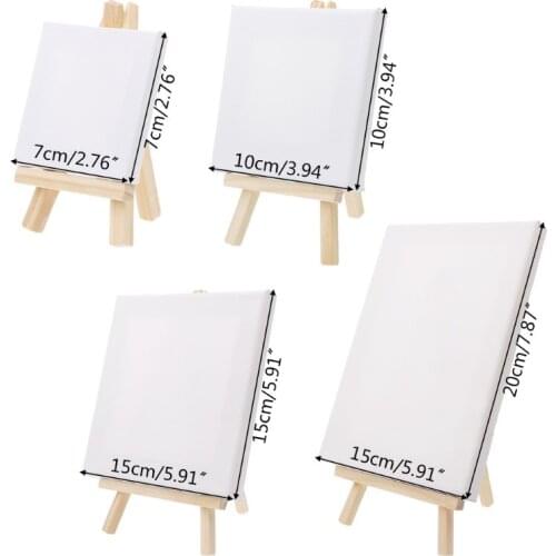 Mini Canvas And Natural Wood Easel Set For Art Painting Drawing Craft Wedding Supply A6HE