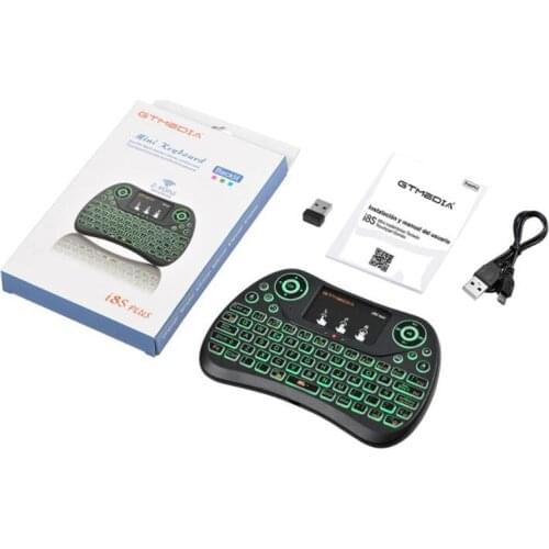 Genuine Gtmedia i8S Plus Mini Backlit Wireless Keyboard English 2.4Ghz Air Mouse with Touchpad Remote Control For Android TV Box