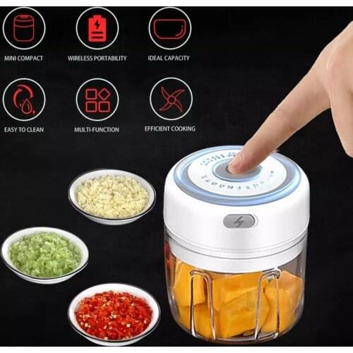 Mini Electric Garlic Press Food Crusher Garlic Crusher Vegetable Chopper For Kitchen Crushed Garlic Crushed Ginger Crushed Chili