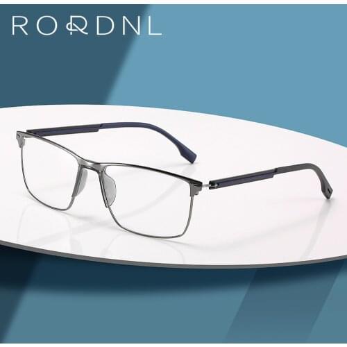 Men Myopia Prescription Eyeglasses Frame Business Style Optical Glasses Frame Male Rectangle Stainless Steel Spectacles Frame