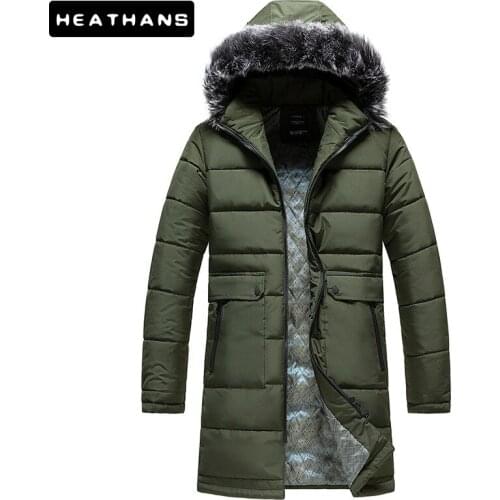 -30 Degree Long Down Coats Winter Mens Down Jacket Hooded Men Thicken Warm White Duck Down Coat Big Fur Collar Male Solid Coats