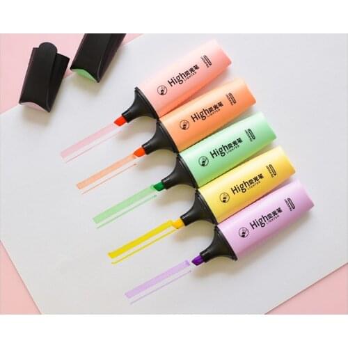 5pcs highlighter kawaii pen set Fluorescent color Liner for paper copy marker fax Office accessories School F6713