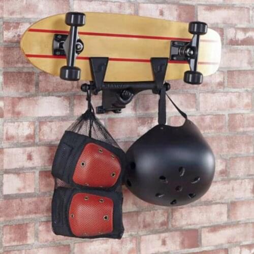Simple 4-wheel Skateboard Wall Hanger Stianless Steel Home Wall Mount Skateboard Sled Board Display Hook Storage Holder Rack