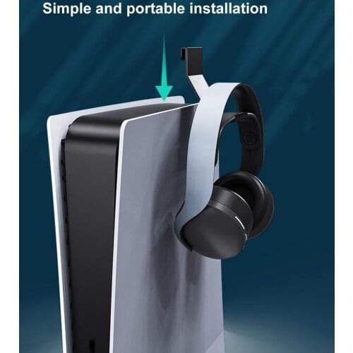 2pcs For PS5 Headphone Wall Mount Holder Bracket Hanger Hook Storage Stand For PS5 Host Headset Console Gamepad Game Accessories