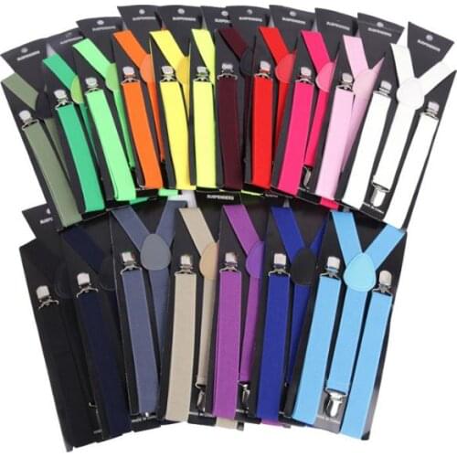 New Mens Womens Unisex Clip-on Suspenders Elastic Y-Shape Adjustable Braces Colorful Party decoration 300pcs SN1609