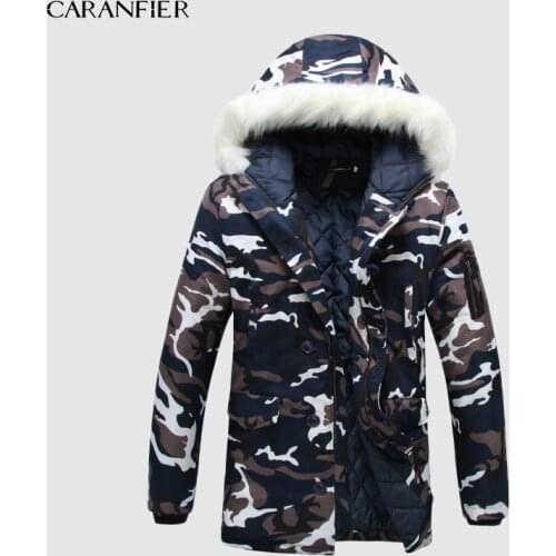 CARANFIER Mens Winter Parkas Unisex Hooded Thicken Warm Overcoat Pure Cotton Male Solid Coats Windproof Men Jacket Windbreaker