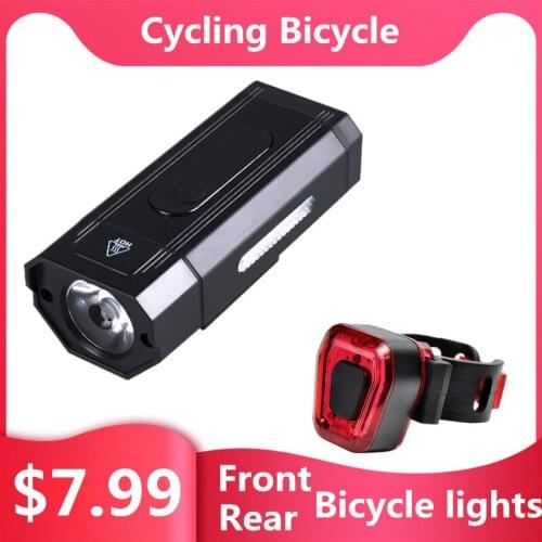 LED Bike Super Bright Light Headlight Bicycle Handlebar Front Lamp Rode Cycling USB Rechargeable Flashlight Safety Tail Light