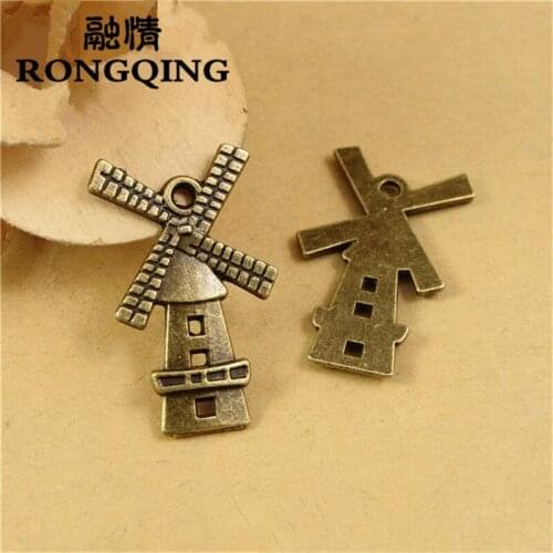 27*16MM 50pcs/lot Wholesale Windmill Charms Pendants Handmade Jewelry Charms Lot DIY