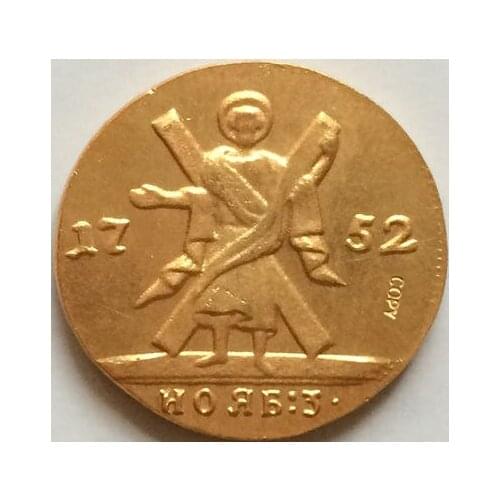 24K gold-plated 1752 russian coins copy