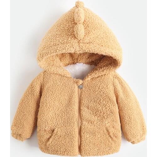 Newborn Infant Baby Boys Girls Dinosaur Hooded Pullover Tops Warm Clothes Coat