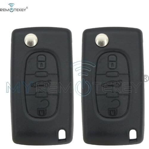 Remtekey 2pcs CE0536 models flip remote key for Citroen C3 C4 C5 key 3 Button 434mhz HU83 remtekey