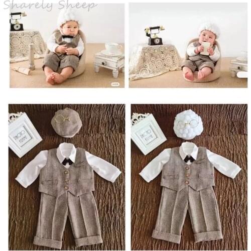 Newborn Photography Props Costume Infant Baby Boy Girl Cosplay Grandma Grandpa Hat Clothes Photo Shoot Outfits Baby foto Gift