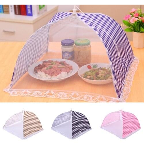 12 inch Foldable Kitchen Mesh Food Cover Umbrella Hygiene Grid Dish Cover for Anti Fly Mosquito Dust BBQ Picnic Kitchenware