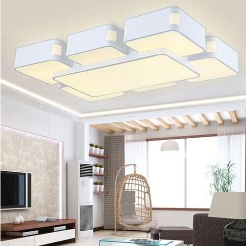 LED wrought iron acrylic remote dimming ceiling lamp Living Room Dining Room Bedroom Lights Commercial Lighting Ceiling Lights