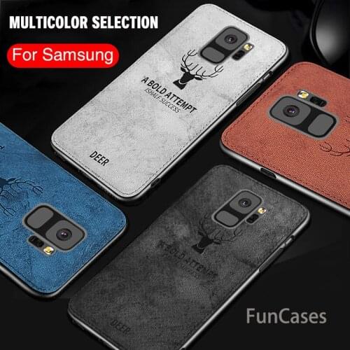 Cloth Fabric Deer Phone Cases For Samsung J6 2018 J4 Plus J8 A6 A8 Plus A7 2018 J7 J5 J3 Pro Grand Prime 2017 Soft Silicone Case