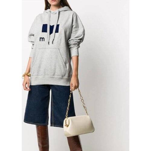 Women Spring Autumn Hit Color Flocking Fleece Cotton Hoodies Female High Street Loose Slim Top Ladies Brand New Sweatshirt ML130