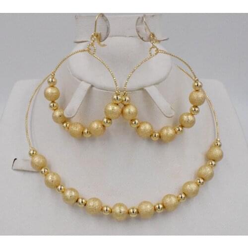 High Quality Dubai 3color Gold color Jewelry Set For Women african beads jewlery fashion necklace set earring jewelry