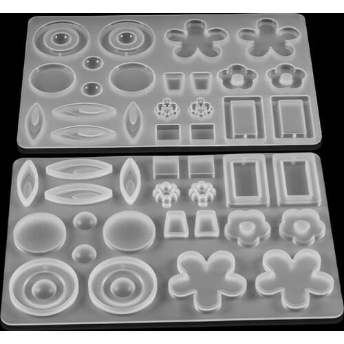 1pcs Crystal Earring Epoxy Resin Mold Earring Flower Pendant Mold Casting Silicone Molds For Jewelry Making Accessories Tools