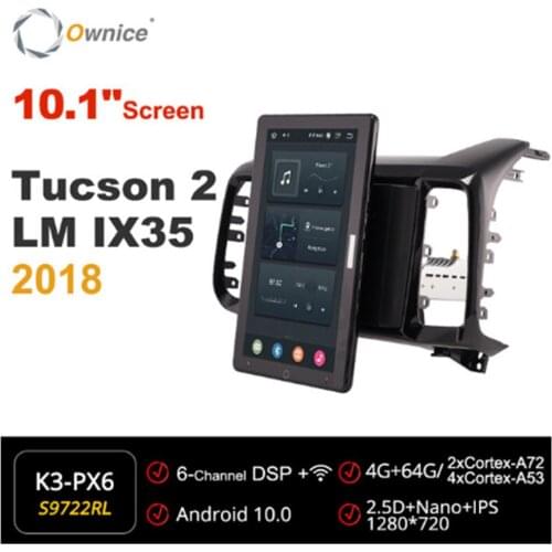 10.1 Inch 1280*720 Ownice 1 Din Android 10.0 Car Radio forHyundai Tucson 2 LM IX35 2018 GPS Auto System Player Auto Rotatable