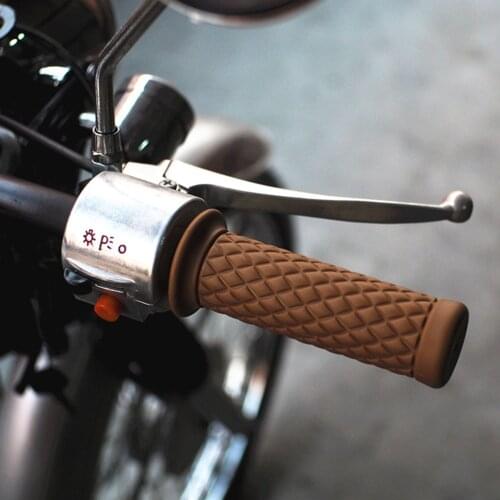 2Pcs Motorcycle Rubber Handlebars Universal 22mm Anti-Skid Rubber Handlebars 6colors Available Vintage Motorcycle Handle Grips