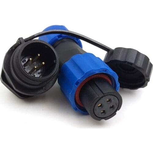 2set IP68 waterproof dustproof SP13 4 Pin Female Plug + Rear install Male Socket Panel Mount Wire Connector