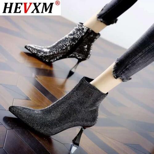 2021 Autumn Rhinestone Boots Ankle Boots Full Crystal Thin Heels Wedding Bridesmaid High Heels Party Stiletto Wedding Boots
