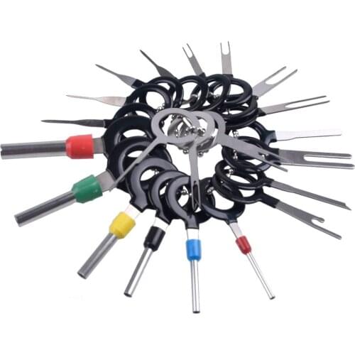 3/11/14/18/21pcs Auto Car Plug Circuit Board Wire Harness Terminal Extraction Disassembled Crimp Pin Back Needle Remove Tool Kit