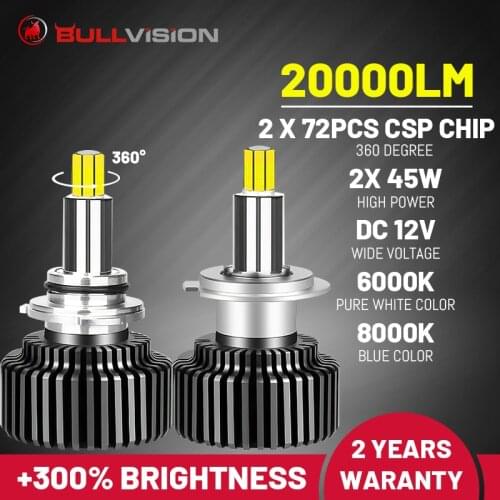 20000LM Turbo H4 Led 360 Headlight H7 H11 6000K Diode Bulb 12V HB3 HB4 Lamps For Auto 8000K Super H8 H9 9005 9006 Ice Motorcycle