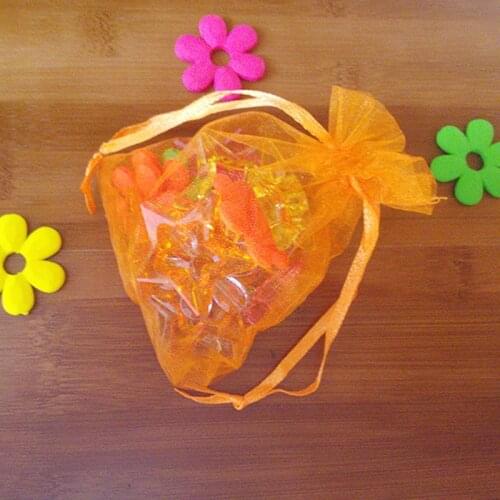 500pcs 11*16cm Orange Organza Gift Bag Jewelry Packaging Display Bags Drawstring Pouch For Bracelet/Necklace Mini Yarn Bag Diy