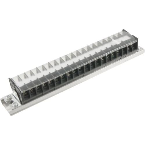 660V 15A AlumInum Rail Base 20 Position Screw TermInal Barrier Strip