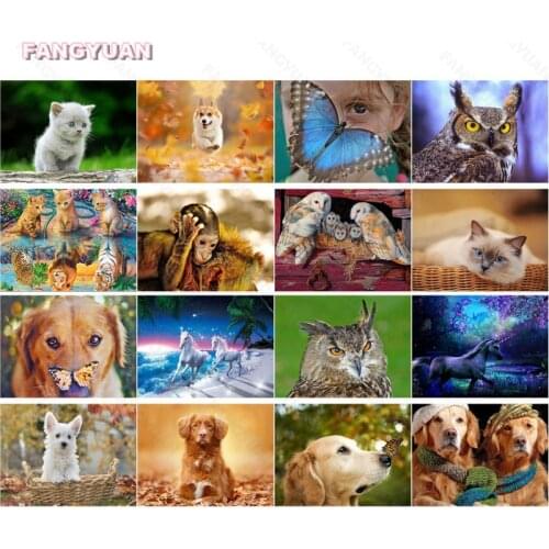 Diy 5D Diamond Painting Animal Series Full Round Square Drill Diamond Embroidery Diamond Mosaic Art Kit Home Decor Gift Handmade