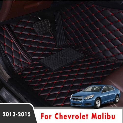 For Chevrolet Malibu 2015 2014 2013 Car Floor Mats Leather Carpets Styling Decoration Parts Interior Protector Covers Waterproof
