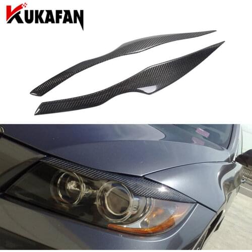 For BMW E90 E91 328I 335I M3 2006 - 2011 Carbon Fiber Headlight Eyelid Eyebrow Cover Stickers Trim Car Styling Accessories