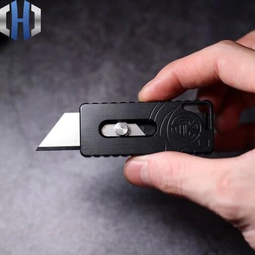 EDC Trapezoidal Utility Knife Personality Portable Mini Knife Open Box Multi Tools With Back Clip Ultralight Paper Cutter Knife